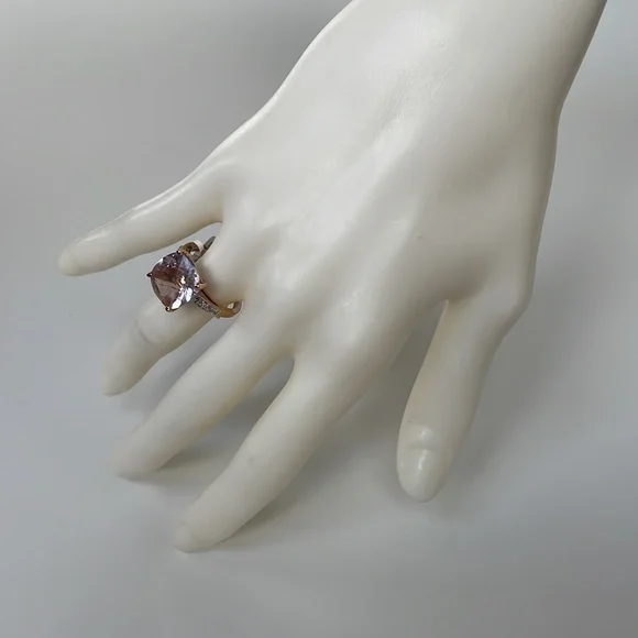 NWT Pink Amethyst/Diamond Rose Gold Ring Size 7 - Picture 7 of 16